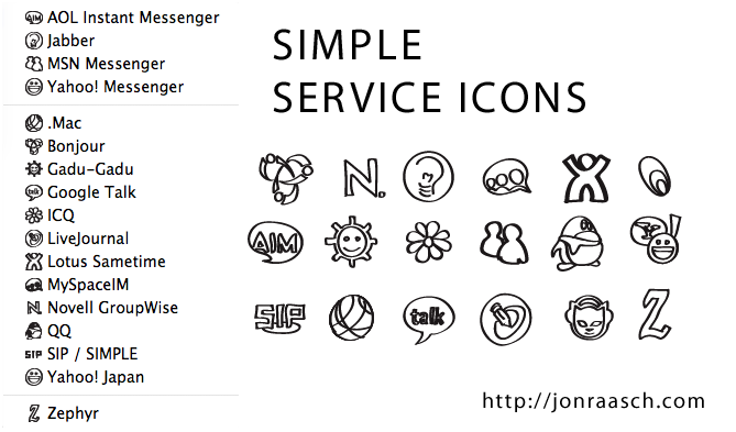 Simple service icons for Adium
